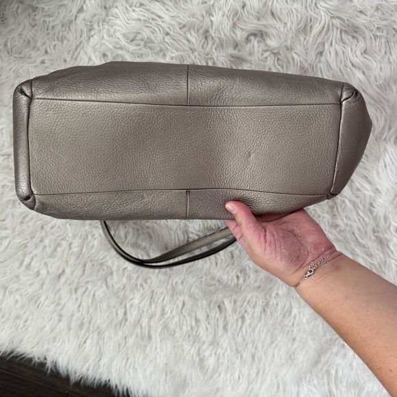 Coach Pebble Leather PHOEBE Shoulder Bag Light Gold Metallic F34495 - Picture 10 of 10